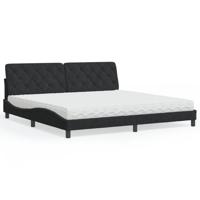 Bed met matras fluweel zwart 200x200 cm - thumbnail