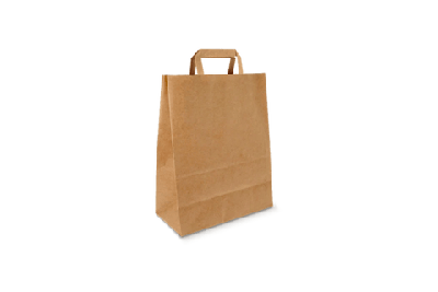 Papieren tasjes Klein kraft 22+10x28cm BIO