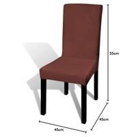 VidaXL Stoelhoezen 4 st stretch recht bruin - thumbnail