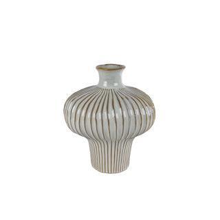 Vaas Jodie 25.5x23.5x29 cm Aardewerk/Wit/Bruin