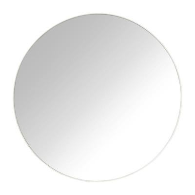 Ronde spiegel met beige lijst - ø80 cm