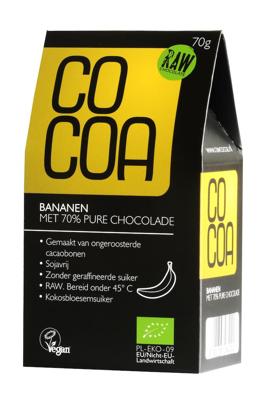 Cocoa Bananen met 70% Pure Chocolade RAW Cocoa Bananen met 70% Pure Chocolade RAW