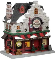 Lemax carmella's wine and chocolate tasting room verlicht kersthuisje Caddington Village 2023 - thumbnail