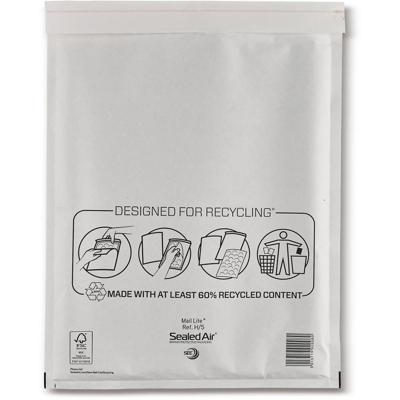 Mail Lite luchtkussenenveloppen, wit, H/5, 270 x 360 mm, doos van 50 stuks
