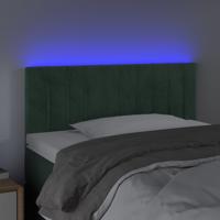 Hoofdbord LED 180x5x78/88 cm fluweel donkergroen - thumbnail