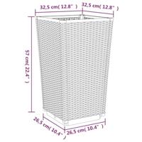 Plantenbakken 2 st 32,5x32,5x57 cm polypropeen zwart - thumbnail
