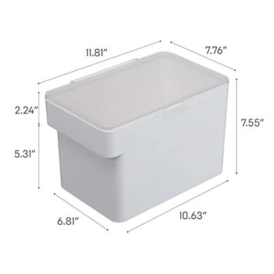 YAMAZAKI 5611 TOWER-container voor diervoeders met maatbeker 6L, droogvoer: ca. 3,5 kg, wit, ABS-hars/siliconen, minimalistisch ontwerp, 30 x 19,7 x 19,2 cm (l x b x h)