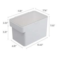 YAMAZAKI 5611 TOWER-container voor diervoeders met maatbeker 6L, droogvoer: ca. 3,5 kg, wit, ABS-hars/siliconen, minimalistisch ontwerp, 30 x 19,7 x 19,2 cm (l x b x h) - thumbnail