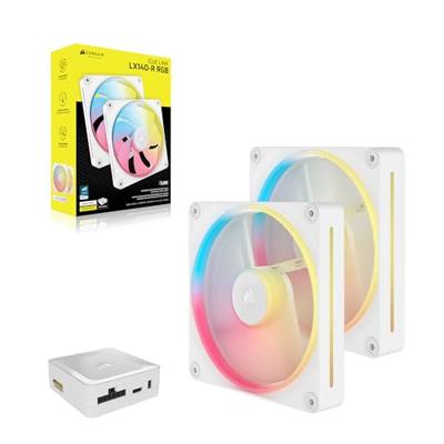 Corsair LX140-R RGB iC PC-ventilator Wit (b x h x d) 140 x 140 x 20 mm
