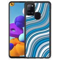 Samsung Galaxy A21s Bumper Case Waves Blue - thumbnail