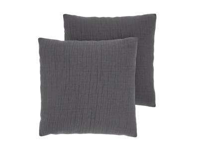 LIVARNO Set van 2 mousseline kussenslopen 50 x 60 cm (Grijs) LIVARNO Set van 2 mousseline kussenslopen 50 x 60 cm (Grijs)