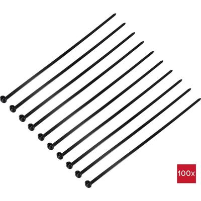 TRU COMPONENTS TC-12814200 Kabelbinder 370 mm 7 mm Zwart Met metalen tong, UV-bestendig 100 stuk(s)