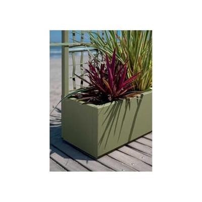 Ethica rechthoekige bloembak 80 cm met groen traliewerk
