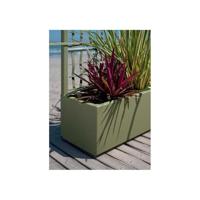 Ethica rechthoekige bloembak 80 cm met groen traliewerk - thumbnail