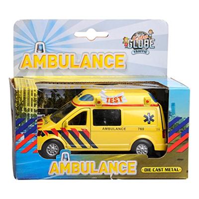 Kids Globe Die cast pull back ambulance met licht Kids Globe Die cast pull back ambulance met licht