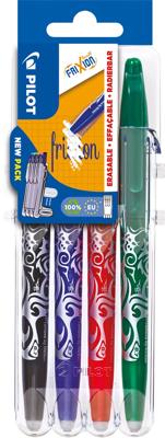 Rollerpen PILOT friXion medium basis assorti Set2Go à 4 stuks