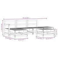 6-delige Loungeset massief grenenhout - thumbnail