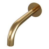 Uitloop Brauer Gebogen Incl Rozet 65mm PVD-Coating Geborsteld Gold - thumbnail