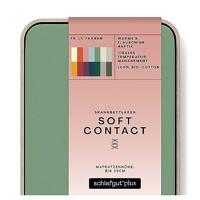 Schlafgut Schlafgut Soft Contact Jersey Flanel Hoeslaken L - 140x200 - 160x200 665 Green Mid - thumbnail