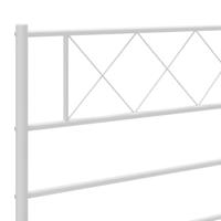 Bedframe met hoofd- en voeteneinde metaal wit 183x213 cm - thumbnail