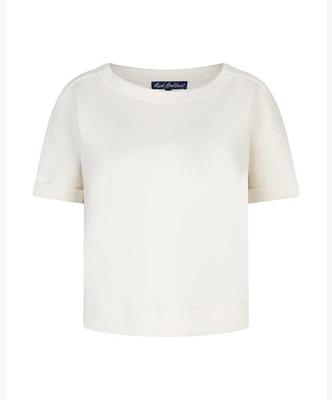 Red Button Skyler Scuba Top Srb4954 T-shirt Korte Mouw Ecru