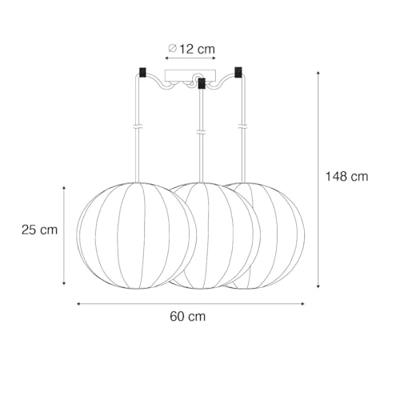 QAZQA Japandi hanglamp wit zijden 30cm 3-lichts - Plu QAZQA Japandi hanglamp wit zijden 30cm 3-lichts - Plu