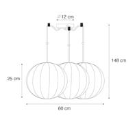 QAZQA Japandi hanglamp wit zijden 30cm 3-lichts - Plu - thumbnail