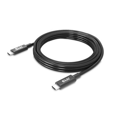 Club 3D usb4 gen3x2 type-c bi-directional kabel, 3 meter (zwart, 8k60hz of 4k120hz, data 40gbps, pd 240w(48v/5a) epr)