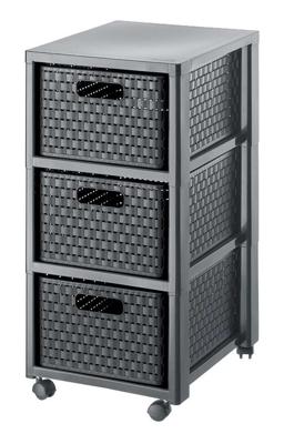 Rotho Country Design Ladekast met Wielen 3x18L Antraciet