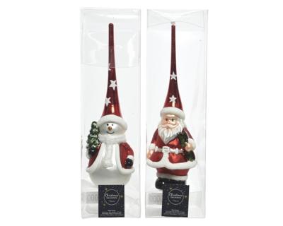 Kerst Piek glas figuur d8 en h8 cm rood/wit Decoris - Decoris Kerst Piek glas figuur d8 en h8 cm rood/wit Decoris - Decoris
