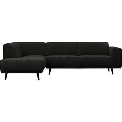 WOOOD Hoekbank 'Statement' Links, Rib, kleur Graphite