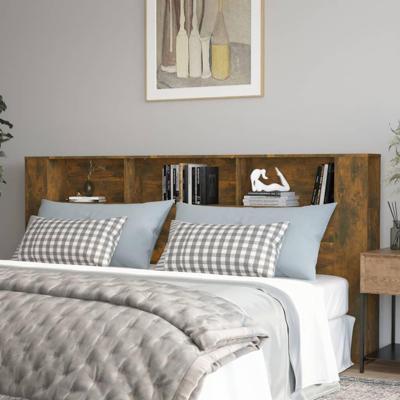 Hoofdbordkast 220x18,5x104,5 cm gerookt eikenkleurig Hoofdbordkast 220x18,5x104,5 cm gerookt eikenkleurig