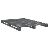 Bedframe met hoofdbord massief grenenhout grijs 140x200 cm - thumbnail