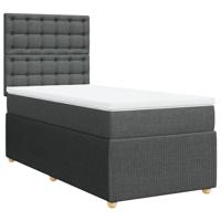 Boxspring met matras stof donkergrijs 80x200 cm - thumbnail