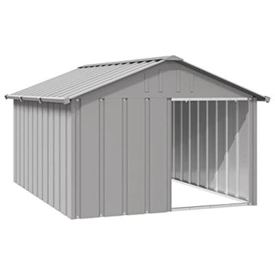 VidaXL Hondenhok 116,5x153x81,5 cm gegalvaniseerd staal grijs