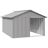 VidaXL Hondenhok 116,5x153x81,5 cm gegalvaniseerd staal grijs - thumbnail