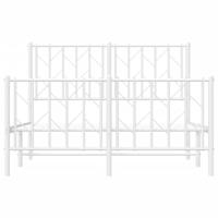 Bedframe met hoofd- en voeteneindemetaal wit 120x200 cm - thumbnail