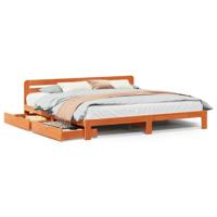 Bedframe zonder matras massief grenenhout wasbruin 180x200 cm - thumbnail