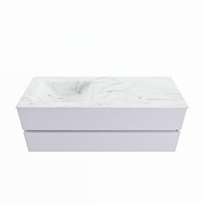 MONDIAZ VICA-DLUX 130cm badmeubel onderkast Cale 2 lades. Inbouw wastafel CLOUD links 1 kraangat, kleur Opalo. MONDIAZ VICA-DLUX 130cm badmeubel onderkast Cale 2 lades. Inbouw wastafel CLOUD links 1 kraangat, kleur Opalo.