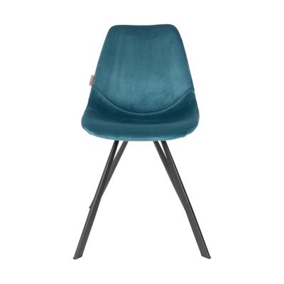 Dutchbone Eetkamerstoel 'Franky' Velvet, kleur Petrol Dutchbone Eetkamerstoel 'Franky' Velvet, kleur Petrol