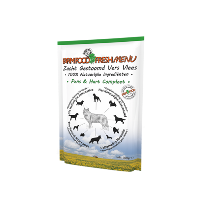 Farm Food Fresh Menu runderpens met hart natvoer hond (zakjes 300 g) 30 x 300 gr Farm Food Fresh Menu runderpens met hart natvoer hond (zakjes 300 g) 30 x 300 gr