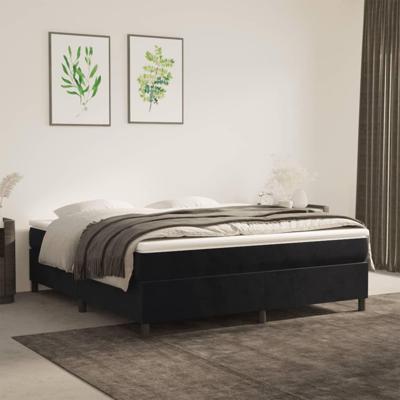 Boxspring met matras fluweel zwart 180x200 cm