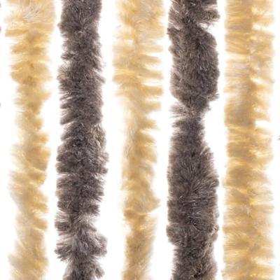 VidaXL Vliegengordijn 100x230 cm chenille donkerbruin en beige - thumbnail