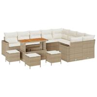 Tuinbankenset 13 pcs Beige poly rattan - thumbnail