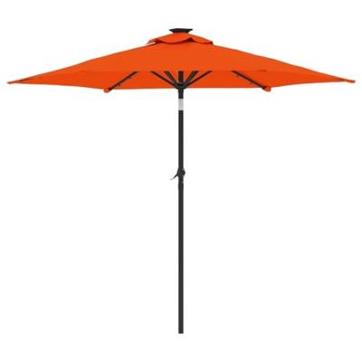 VidaXL Parasol met led&apos;s en stalen paal 225x225x212 cm terracotta