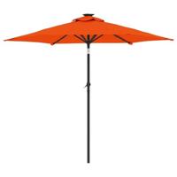 VidaXL Parasol met led&apos;s en stalen paal 225x225x212 cm terracotta - thumbnail