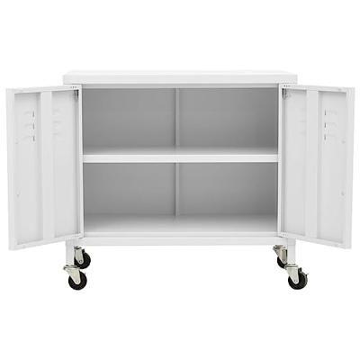 Opbergkast 60x35x49 cm staal wit