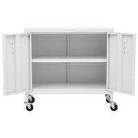 Opbergkast 60x35x49 cm staal wit - thumbnail