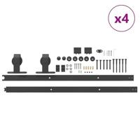 VidaXL Doos met onderdelen voor schuifdeur 366 cm staal zwart - thumbnail