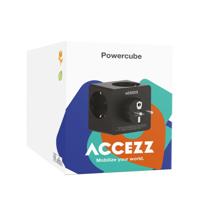 Accezz PowerCube 6-in-1 1x USB-C+2x USB-A+3x stopcontact 4000W Oplader Wit - thumbnail